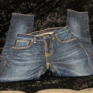 Nudie Jeans Blue Straight Denim with Vintage Fading